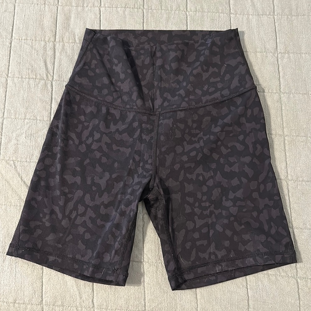 ACTA Black Leopard Print Shorts
